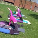 People doing drop-in yoga in falcon heights yoga outdoors